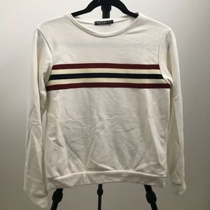 Nasty Gal white sweater with striped detail